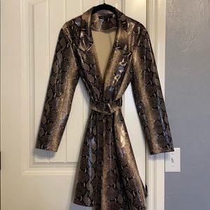 Faux snake shin blazer dust coat